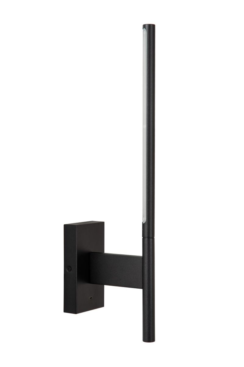 Lucide FINAN - Nástenné svietidlo - LED - 1x6W 2700K - S USB nabíjacím bodom - Čierna